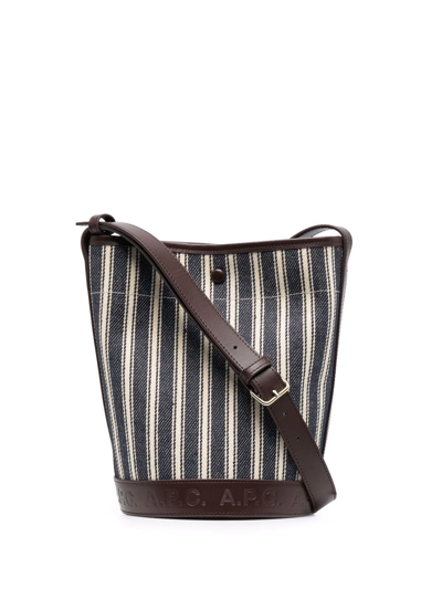 Apc Helene Striped Bucket Bag In Navy ModeSens