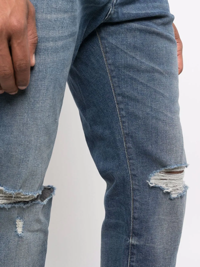 Shop Represent Distressed Straight-leg Jeans In Blau