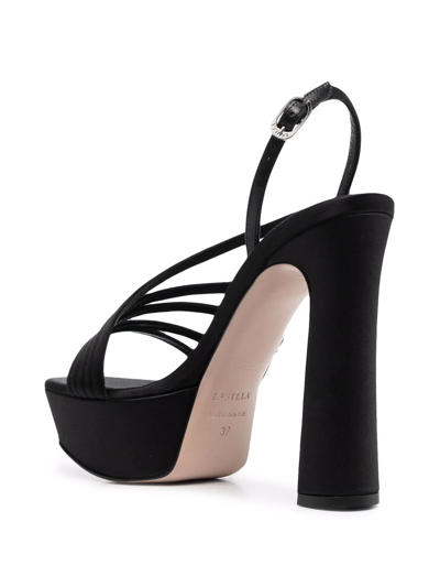 Shop Le Silla Asymmetric Platform Sandals In Schwarz