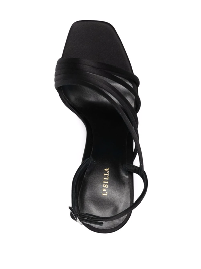 Shop Le Silla Asymmetric Platform Sandals In Schwarz