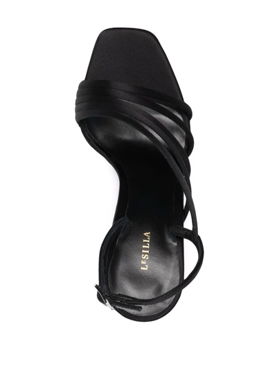 Le Silla Asymmetry Heel Platform Sandals In Schwarz