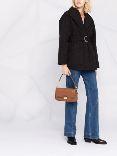 Michael Michael Kors Small Bradshaw Logo-embossed Crossbody Bag In Braun