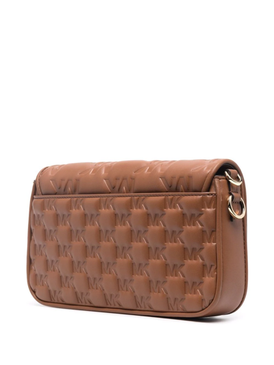 Michael Michael Kors Small Bradshaw Logo-embossed Crossbody Bag In Braun