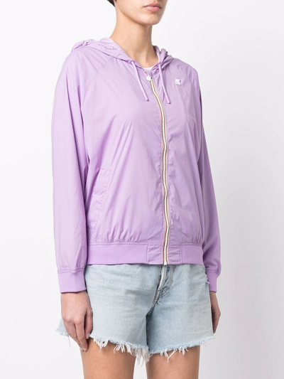 Shop K-way R&d Chest Logo-patch Bomber Jacket In Violett
