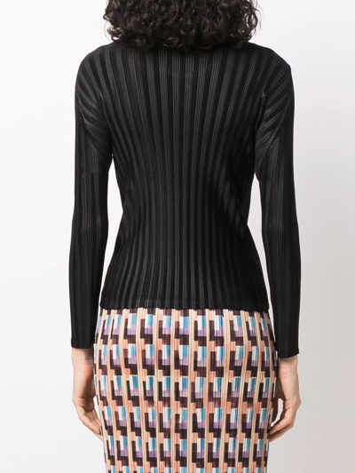 Shop Issey Miyake Plisse Long-sleeve Top In Schwarz