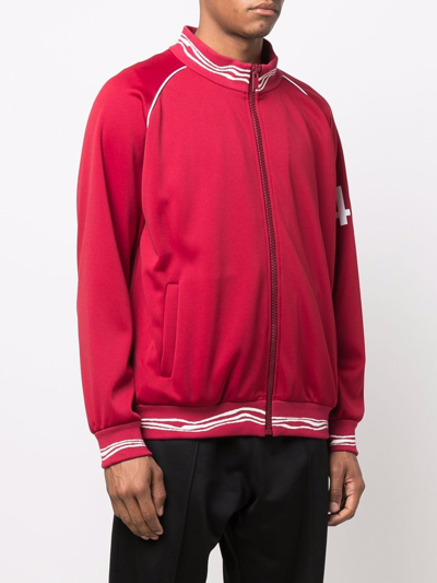 Shop 424 Zipped Track Jacket In Red