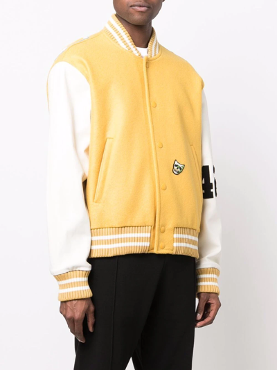 Shop 424 Logo-detail Bomber Jacket In Yellow