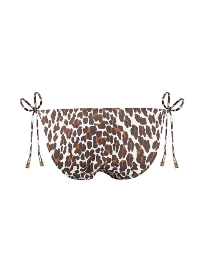 Shop Tory Burch Leopard Print Bikini Bottoms In Braun