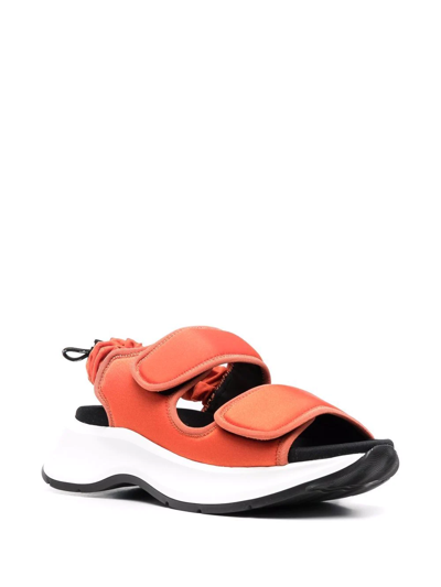 Shop Hogan H585 Touch-strap Sandals In Orange