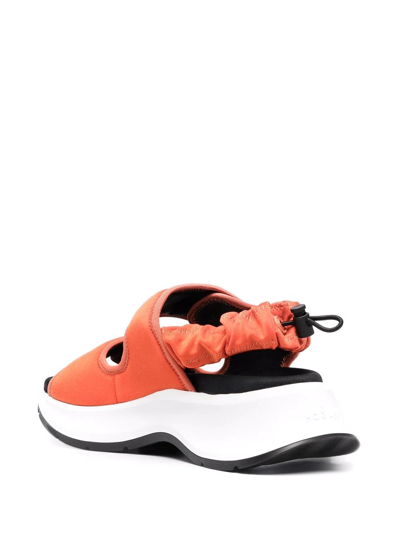 Shop Hogan H585 Touch-strap Sandals In Orange