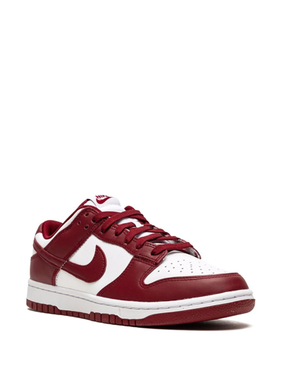 Nike Dunk Low "team Red" Sneakers In White