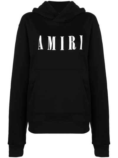 Shop Amiri Logo-print Hoodie In Schwarz