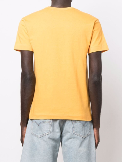 Shop Comme Des Garçons Play Logo-patch Short-sleeve T-shirt In Orange