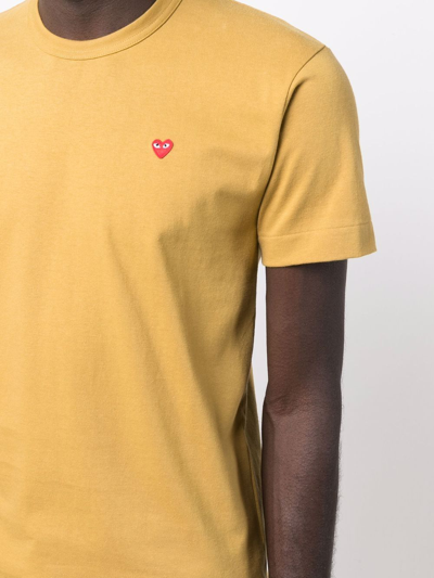 Shop Comme Des Garçons Play Logo-patch Short-sleeve T-shirt In Grün