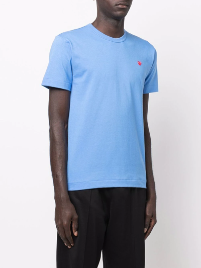 Shop Comme Des Garçons Play Logo-patch Short-sleeve T-shirt In Blau