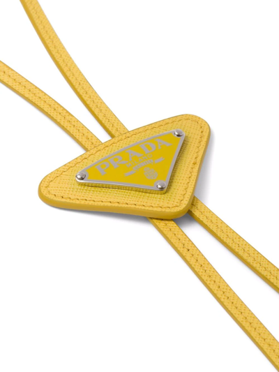 Prada Saffiano Leather Bolo Tie In Sunny Yellow