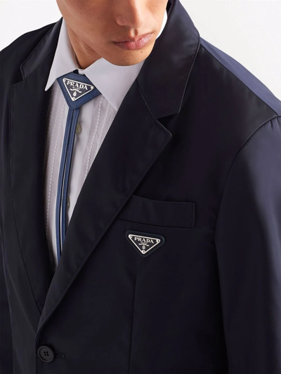 Shop Prada Triangle Logo Bolo Tie In Blau