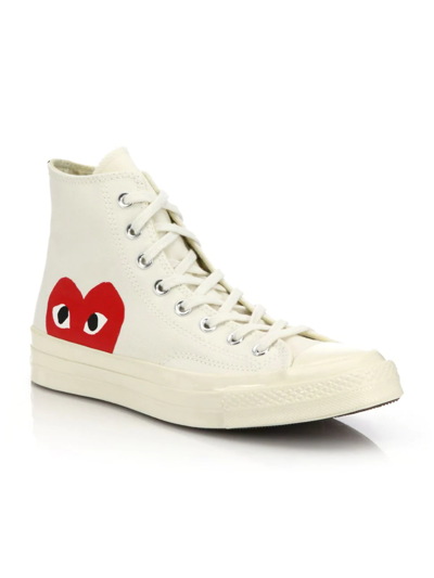 Shop Comme Des Garçons Cdg Play X Converse Chuck Taylor All Star Peek-a-boo Canvas Sneakers In White