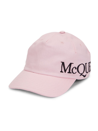 Shop Alexander Mcqueen Men's Oversized Logo Hat In Pink Black