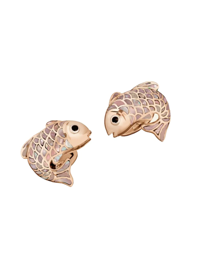Shop Jan Leslie Men's Koi Fish Mother-of-pearl Rose Goldplated Cufflinks