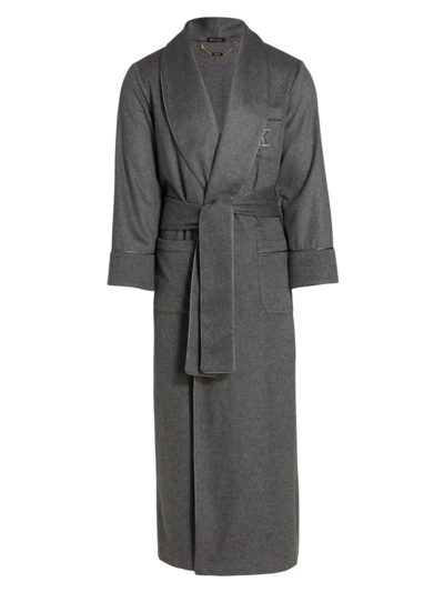 Shop Kiton Shawl Collar Cashmere Robe In Dark Grey