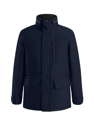 Shop Thermostyles Men's Metro Down Alternative Hipster Car Coat In Navy