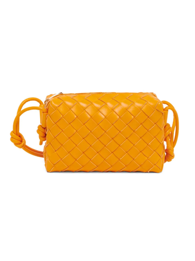 Shop Bottega Veneta Women's Mini Loop Intrecciato Bag In Tangerine