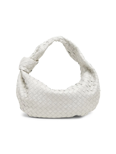 Bottega Veneta Jodie Teen Knotted Intrecciato Leather Tote In White