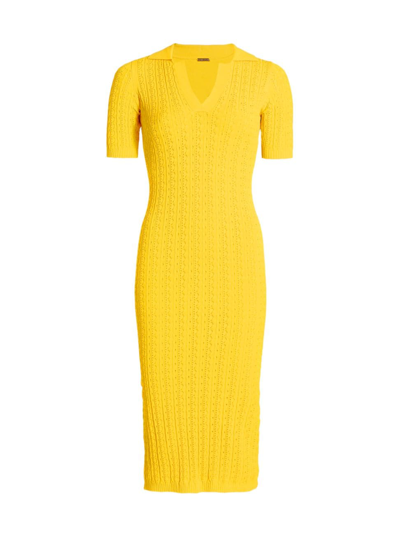 Shop Adam Lippes Women's Short Sleeve Polo Dress In Citron