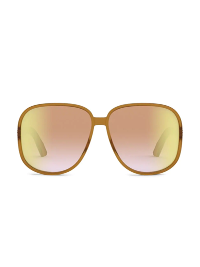Shop Dior Women's Ddoll 63mm Square Sunglasses In Shiny Light