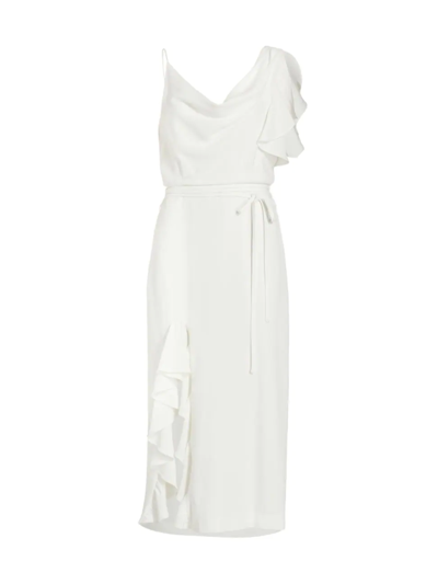 Shop Cinq À Sept Women's Lavonne Cowlneck Midi-dress In Ivory