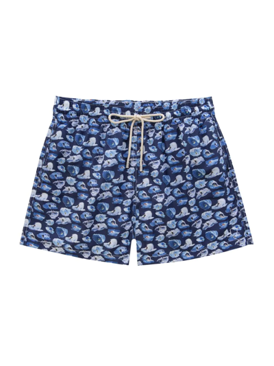 Shop Arrels Barcelona Men's Cassandre Montoriol Swim Shorts In Blue Multi