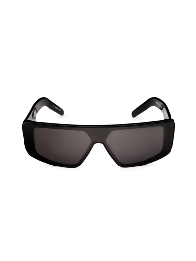 Shop Rick Owens Men's Performa 70mm Rectangular Sunglasses In Black