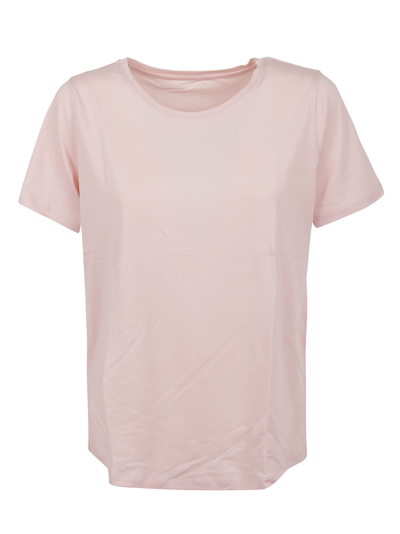 Shop Majestic Round Neck Short Sleeve T-shirt In Chamallow