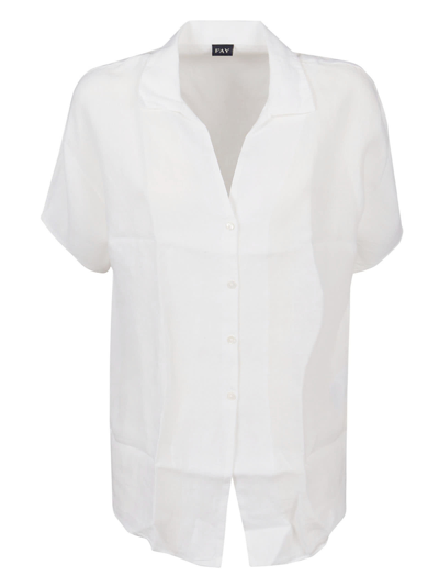 Shop Fay Short Sleeve Shirt In Bianco