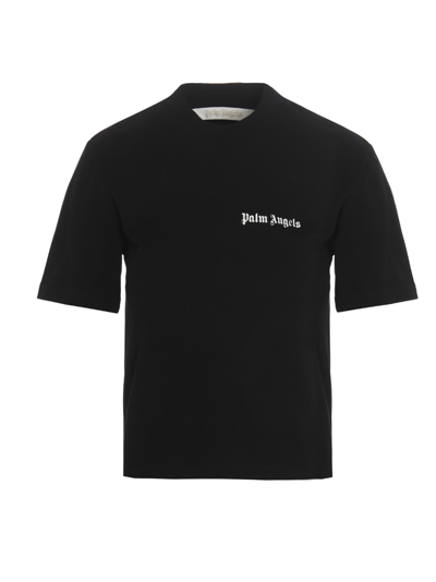 Shop Palm Angels T-shirt Classic Logo Fitted Tee T-shirt In Black