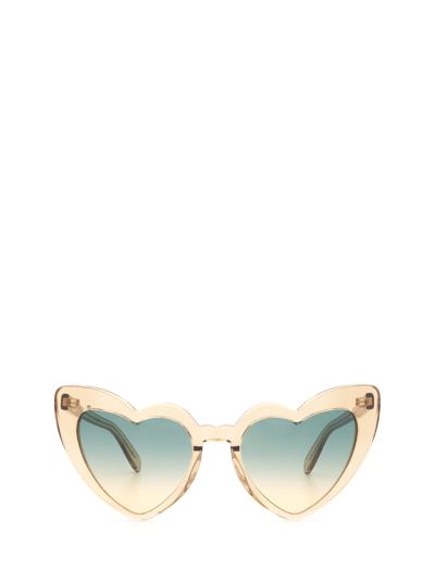 Shop Saint Laurent Eyewear Sl 181 Yellow Sunglasses