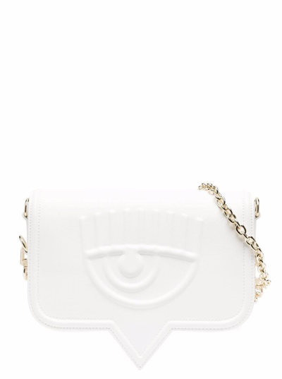 Shop Chiara Ferragni Womans Eyelike White Rubber Crossbody Bag