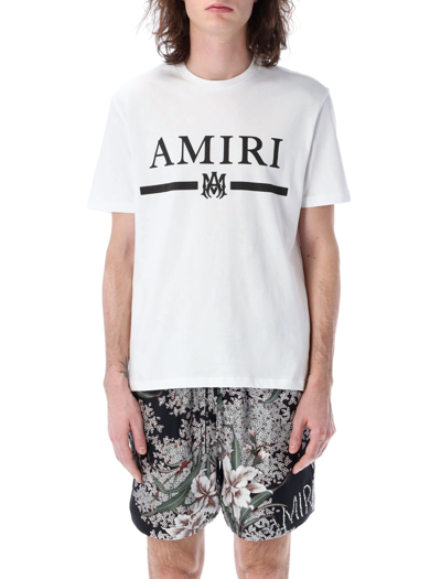 Shop Amiri Logo Ma Bar T-shirt In White