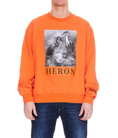 Shop Heron Preston Logo Sweatshirt In Orange