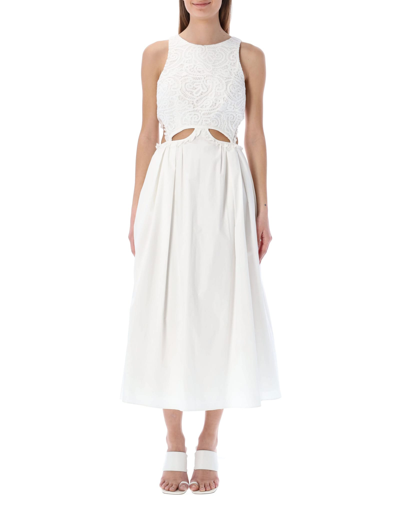 Shop Self-portrait Cut Out Midi Dress In White