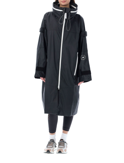Shop Adidas By Stella Mccartney Long Raincoat In Black