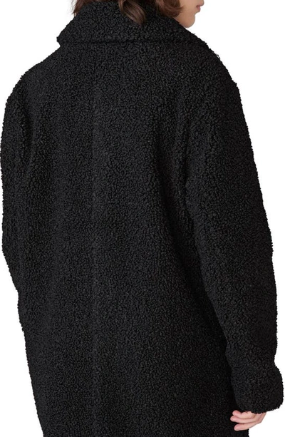 Shop Karl Lagerfeld Faux Shearling Topcoat In Black