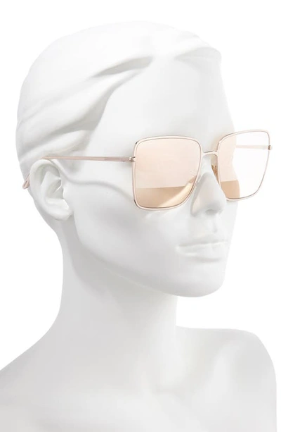 Shop Tom Ford Heather Polarized 60mm Square Sunglasses In Shiny Rose Gold/ Gradient