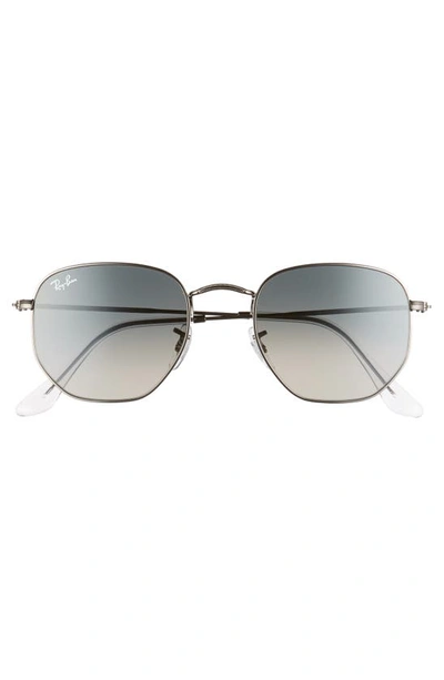 Shop Ray Ban 51mm Geometric Sunglasses In Gunmetal/ Grey Gradient