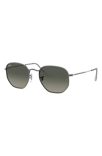 Shop Ray Ban 51mm Geometric Sunglasses In Gunmetal/ Grey Gradient
