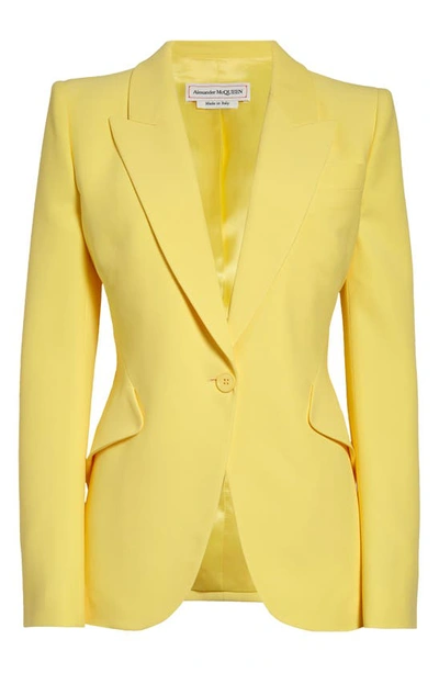 Shop Alexander Mcqueen Leaf Crepe Jacket In Dawn