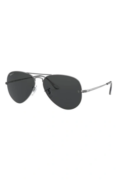 Shop Ray Ban Aviator Metal Ii 58mm Pilot Sunglasses In Gunmetal/ Black