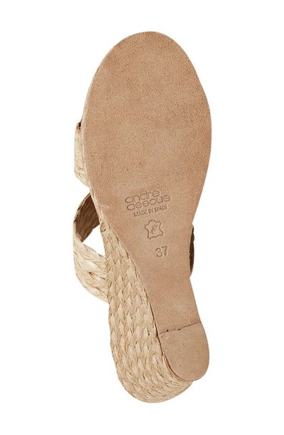 Shop Andre Assous André Assous Nolita Wedge Slide Sandal In Beige Fabric