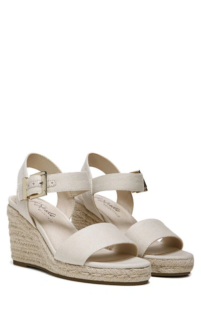 Shop Lifestride Shoes Shoes Tango Wedge Sandal In Almond Milk Fabric